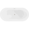 Mexen Luna freistehende Badewanne 180 x 80 cm, weiß/schwarz, Überlauf gebürstetes Nickel - 52031808075-97