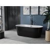 Mexen Luna eraldiseisev vann 170 x 80 cm, valge/must, must ülevool - 52031708075-70