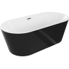 Mexen Luna freestanding bathtub 180 x 80 cm, white/black, gun metal overflow - 52031808075-95