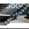 Mexen Luna freistehende Badewanne 180 x 80 cm, weiß/schwarz, gebürsteter Messingüberlauf - 52031808075-65