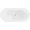Mexen Luna freistehende Badewanne 180 x 80 cm, weiß/schwarz, schwarzer Überlauf - 52031808075-70