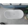 Mexen Luna freistehende Badewanne 180 x 80 cm, weiß/schwarz, Überlauf gebürstetes Nickel - 52031808075-97