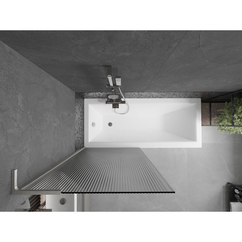 Mexen Next L duschskärm 1-delad 80 x 150 cm, randig, borstad nickel - 895-080-000-03-09-97