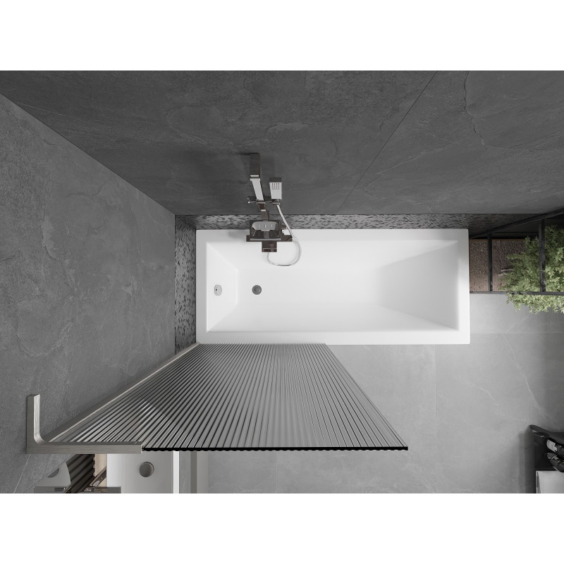 Mexen Next L vannipartitsioon 1-ukseline 80 x 150 cm, triibud, harjatud nikkel - 895-080-000-03-09-97
