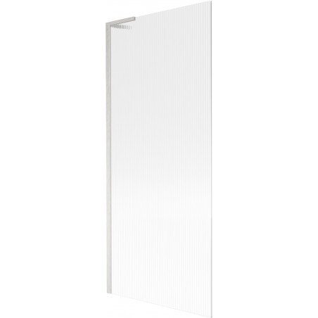 Mexen Next L Badewannenabtrennung 1-flügelig 80 x 150 cm, Streifen, gebürstetes Nickel - 895-080-000-03-09-97