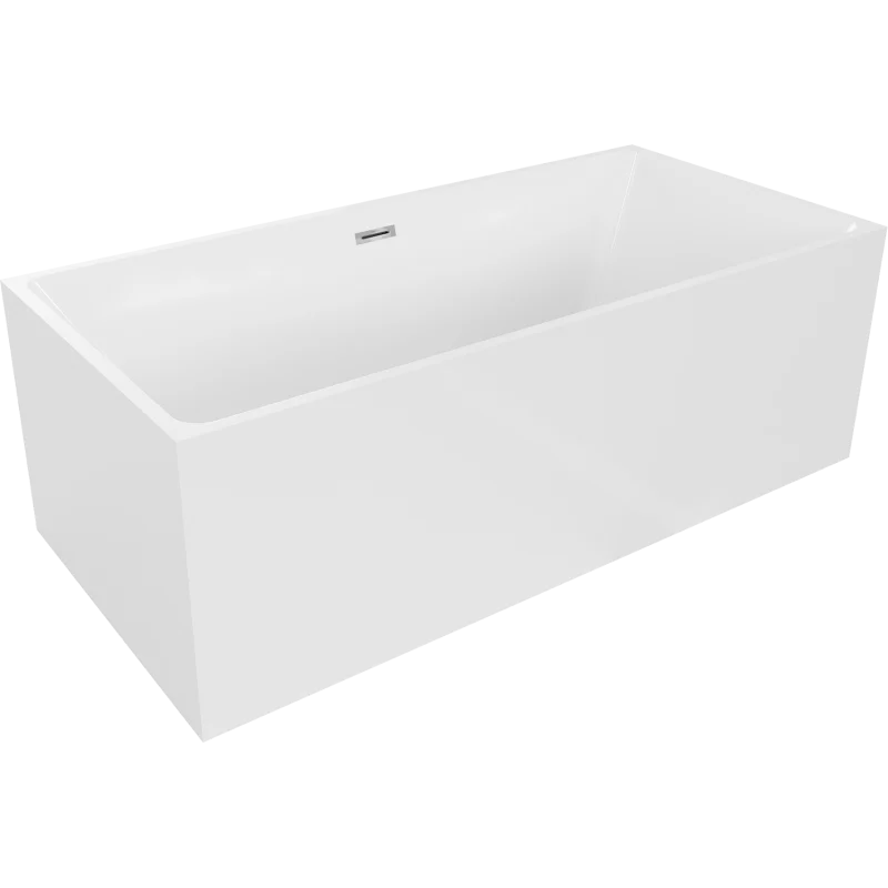 Mexen Nita banheira independente 170 x 80 cm, branca, transbordamento cromado - 52091708000-01