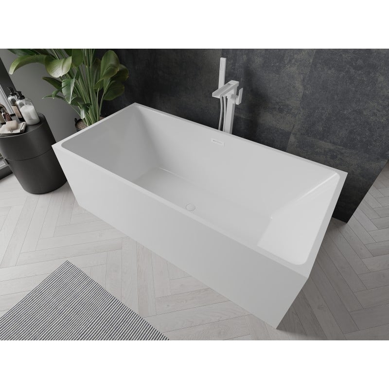 Mexen Nita bañera exenta 170 x 80 cm, blanca, rebosadero blanco - 52091708000-20