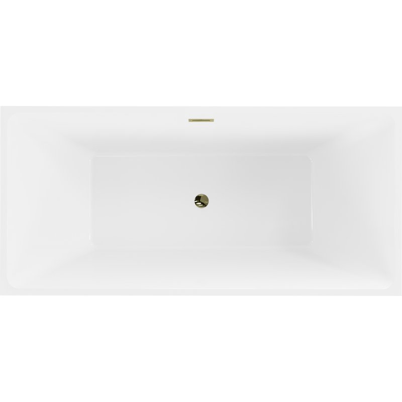 Mexen Nita freistehende Badewanne 170 x 80 cm, weiß, Überlauf gold - 52091708000-50