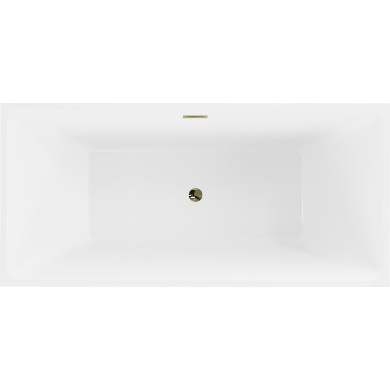 Mexen Nita wanna wolnostojąca 170 x 80 cm, biała, przelew złoty - 52091708000-50
