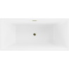 Mexen Nita freistehende Badewanne 170 x 80 cm, weiß, mit Überlauf in Gold - 52091708000-50