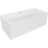 Mexen Nita freistehende Badewanne 170 x 80 cm, weiß, Überlauf gebürstet Gold - 52091708000-55