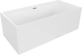 Mexen Nita freistehende Badewanne 170 x 80 cm, weiß, gebürsteter Messingüberlauf - 52091708000-65