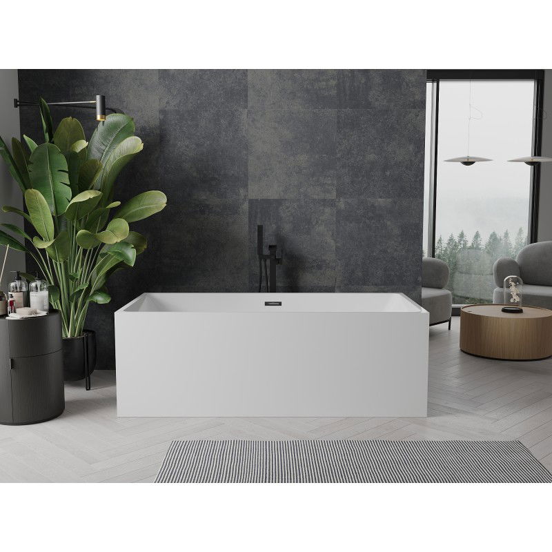 Mexen Nita vasca da bagno indipendente 170 x 80 cm, bianca, troppopieno nero - 52091708000-70
