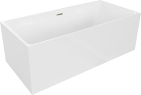 Mexen Nita freistehende Badewanne 170 x 80 cm, weiß, mit brushed nickel Überlauf - 52091708000-97