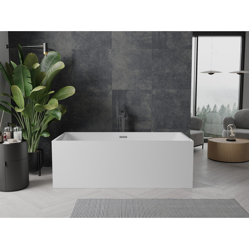 Mexen Nita slobodno stojeća kada 170 x 80 cm, bijela, preljev gun metal - 52091708000-95
