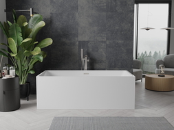 Mexen Nita freistehende Badewanne 170 x 80 cm, weiß, mit brushed nickel Überlauf - 52091708000-97