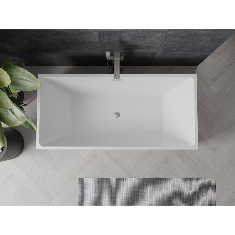 Mexen Nita free-standing bathtub 170 x 80 cm, white, brushed nickel overflow - 52091708000-97