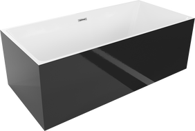 Mexen Nita freistehende Badewanne 170 x 80 cm, weiß/schwarz, chrom Ablauf - 52091708075-01