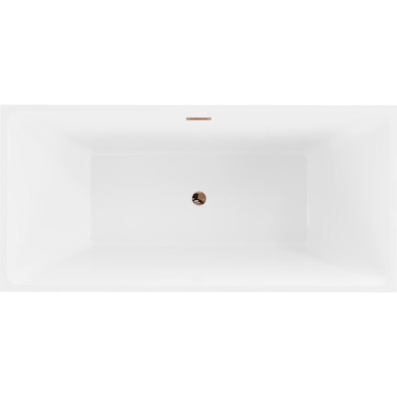 Mexen Nita eraldiseisev vann 170 x 80 cm, valge/must, ülevoolu roosakuld - 52091708075-60