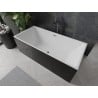 Mexen Nita freistehende Badewanne 170 x 80 cm, weiß/schwarz, Abfluss gun gray gebürstet - 52091708075-66
