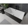 Mexen Nita freistehende Badewanne 170 x 80 cm, weiß/schwarz, Überlauf schwarz - 52091708075-70
