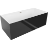 Mexen Nita 170 x 80 cm freestanding bathtub, white/black, brushed nickel overflow - 52091708075-97