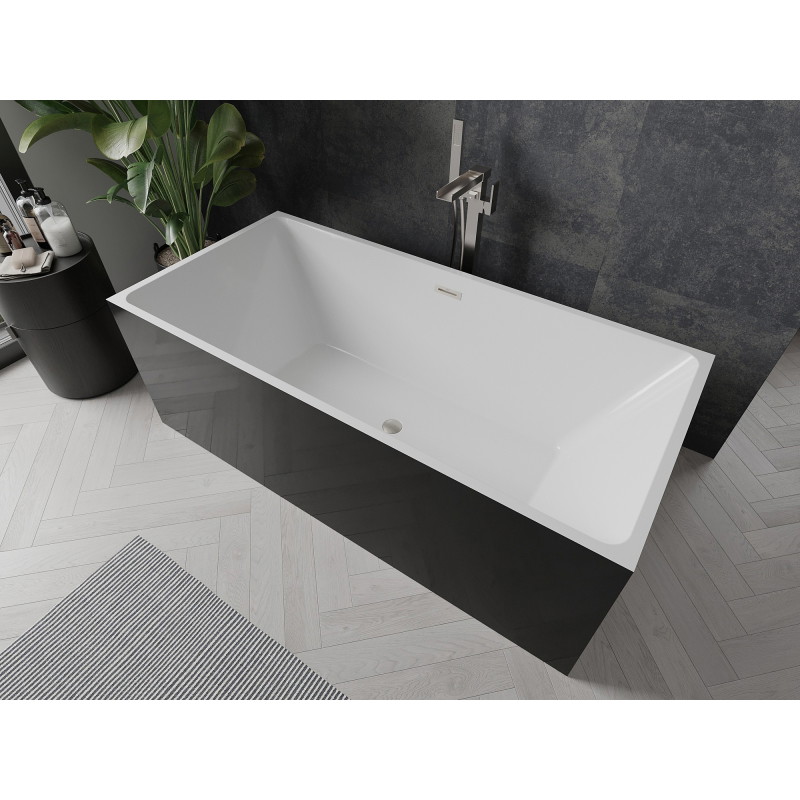 Mexen Nita vabadadel seisva vann 170 x 80 cm, valge/must, harjatud nikkel - 52091708075-97