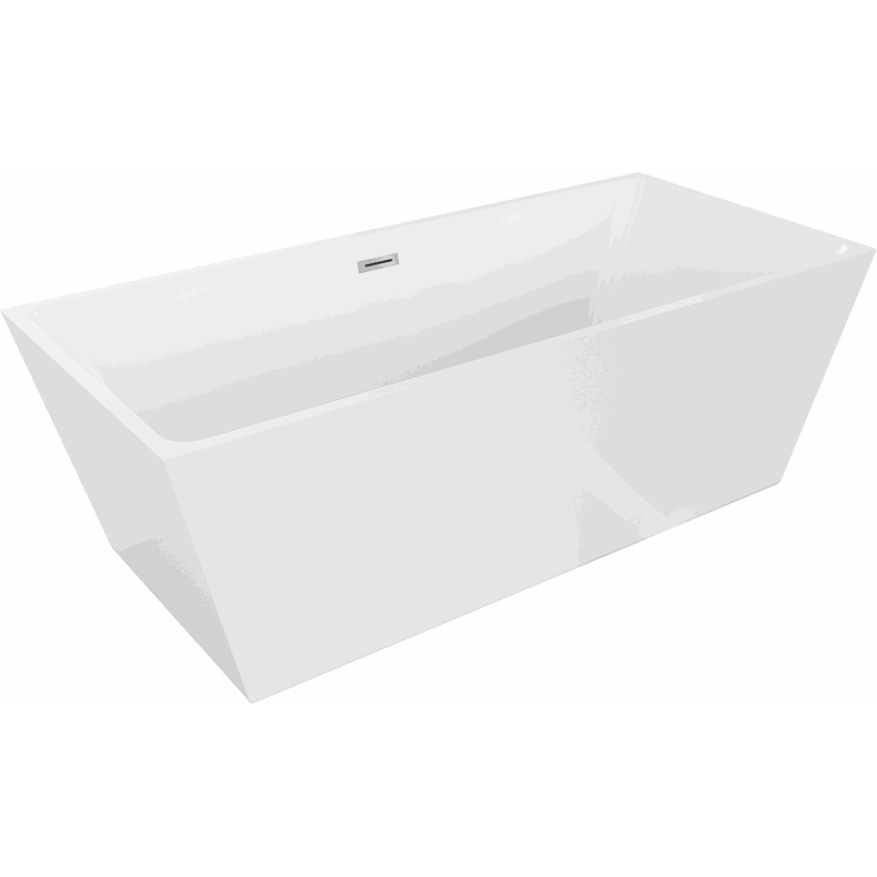 Mexen Lita freestanding bathtub 67 x 29.5 in, white, chrom overflow - 52121707500-01