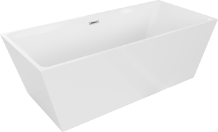 Mexen Lita freistehende Badewanne 170 x 75 cm, weiß, Überlauf chrom - 52121707500-01