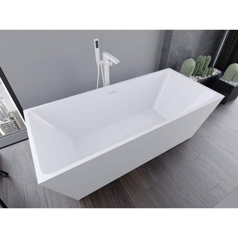 Mexen Lita μπανιέρα ελεύθερης τοποθέτησης 170 x 75 cm, λευκή, λευκή διαρροή