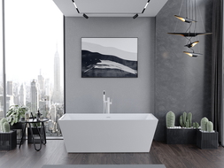 Mexen Lita freistehende Badewanne 170 x 75 cm, weiß, Überlauf weiß - 52121707500-20