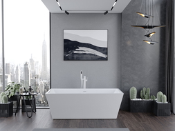 Mexen Lita vrijstaande badkuip 170 x 75 cm, wit, witte overloop - 52121707500-20