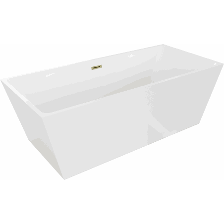 Baignoire îlot Mexen Lita 170 x 75 cm, blanche, trop plein doré - 52121707500-50