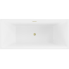 Mexen Lita vrijstaande badkuip 170 x 75 cm, wit, overloop geborsteld goud - 52121707500-55