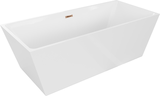Mexen Lita freistehende Badewanne 170 x 75 cm, weiß, Überlauf Roségold - 52121707500-60