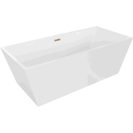 Mexen Lita Badewanne freistehend 170 x 75 cm, weiß, gebürsteter Überlauf - 52121707500-65