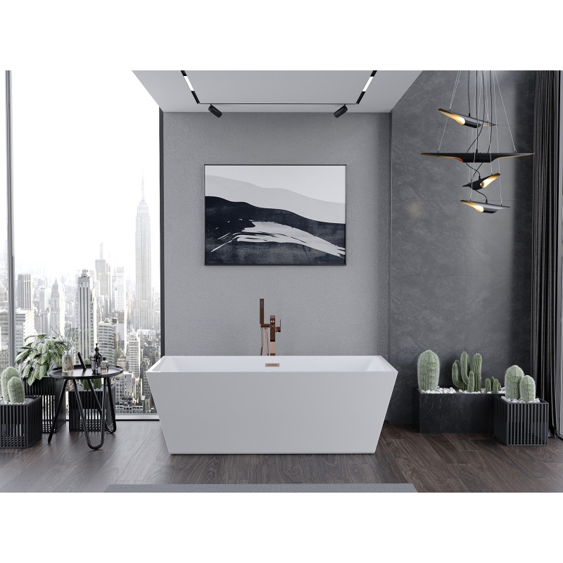 Mexen Lita vaba seisev vann 170 x 75 cm, valge, harjatud vask ülevool - 52121707500-65