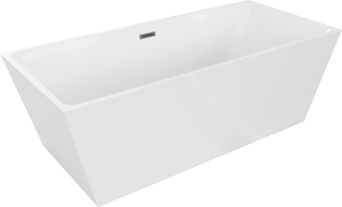 Mexen Lita freestanding bathtub 170 x 75 cm, white, overflow gun gray brushed - 52121707500-66