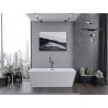 Mexen Lita freistehende Badewanne 170 x 75 cm, weiß, gebürsteter gun gray Überlauf - 52121707500-66