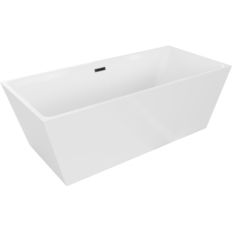 Mexen Lita freestanding bathtub 67 x 29.5 in, white, black overflow - 52121707500-70