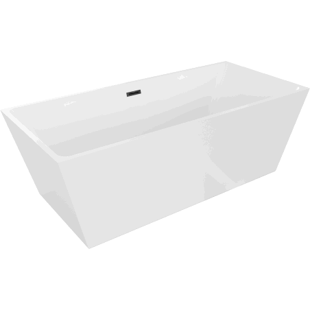 Mexen Lita freestanding bathtub 67 x 29.5 in, white, black overflow - 52121707500-70