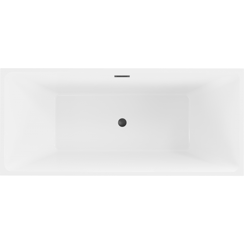 Mexen Lita bañera exenta 170 x 75 cm, blanca, rebosadero negro - 52121707500-70