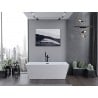 Mexen Lita freestanding bathtub 67 x 29.5 in, white, black overflow - 52121707500-70