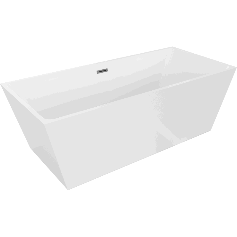 Mexen Lita vasca da bagno autoportante 170 x 75 cm, bianca, troppopieno gun metal - 52121707500-95