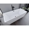 Mexen Lita freestanding bathtub 67 x 29.5 in, white, black overflow - 52121707500-70