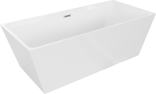 Mexen Lita freestanding bath 170 x 75 cm, white, brushed nickel overflow - 52121707500-97
