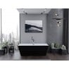 Mexen Lita freestanding bath 170 x 75 cm, white/black, chrome overflow - 52121707575-01