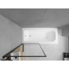 Mexen Vega rectangular bathtub 180 x 80 cm with casing and 1-wing screen 70 cm, black pattern fix - 550118080X9307007070