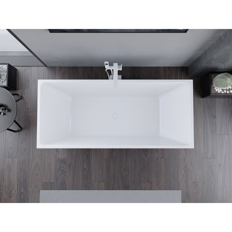 Mexen Lita 170 x 75 cm freestanding bathtub, white/black, white overflow - 52121707575-20