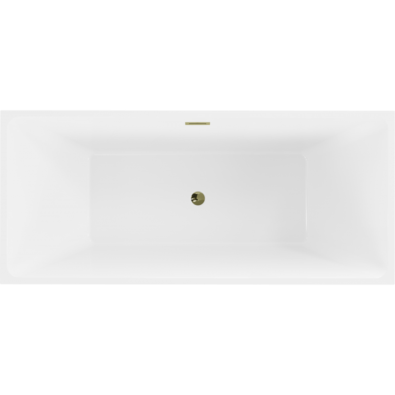 Mexen Lita 170 x 75 cm Freestanding Bath, White/Black, Gold Overflow - 52121707575-50